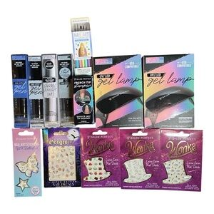 Nail Bundle UV/LED Gel Lamps Glazing Powder One Step Pen Brush Set Decals